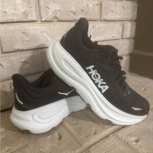 Hoka Women's Black and White Athletic Shoes